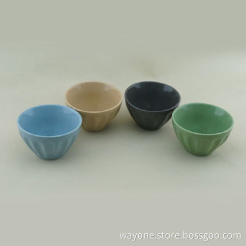 3.5-inch ceramic salad bowls, come in blue/green/yellow/black color glazed, more colors available